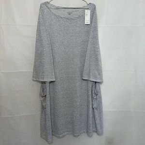 Eileen Fisher Organic Linen Stripe Knit Dress or Tunic 3X - NEW